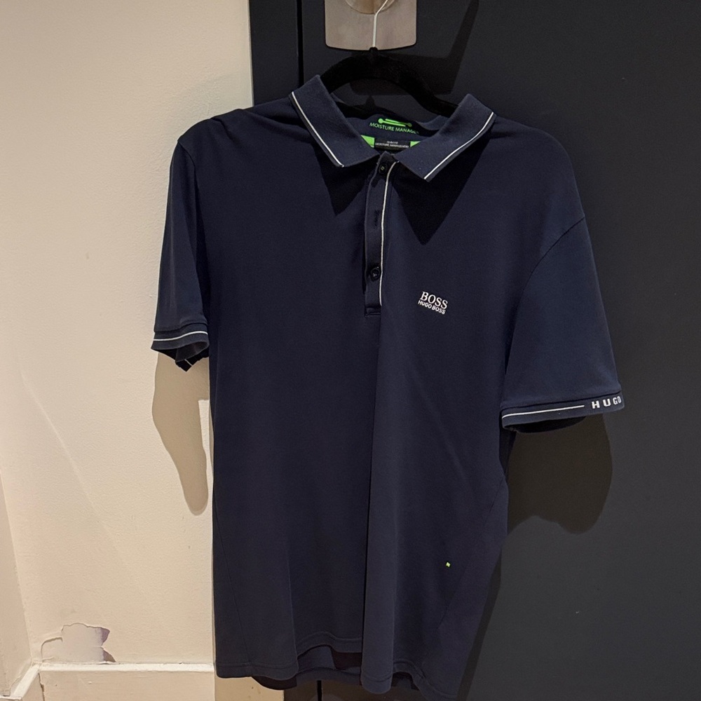 BOSS Men's Navy Polo with Contrast Trim